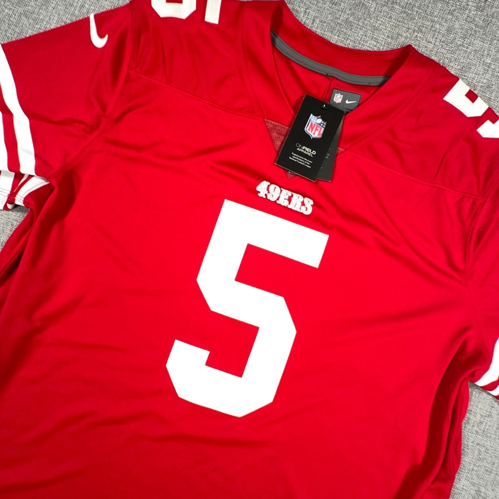 Nike San Francisco 49ers Trey Lance #5 Vapor Limited Jersey Mens XXL Scarlet NEW
